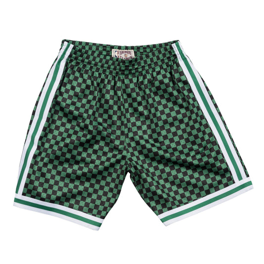 Mitchell & Ness Men's NBA Checked Swingman Shorts Boston Celtics Green