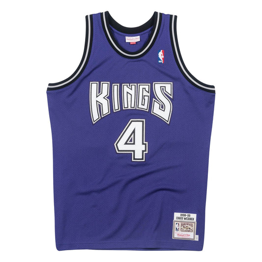 Men's Mitchell & Ness NBA Authentic Jersey Sacramento Kings Chris Webber #4