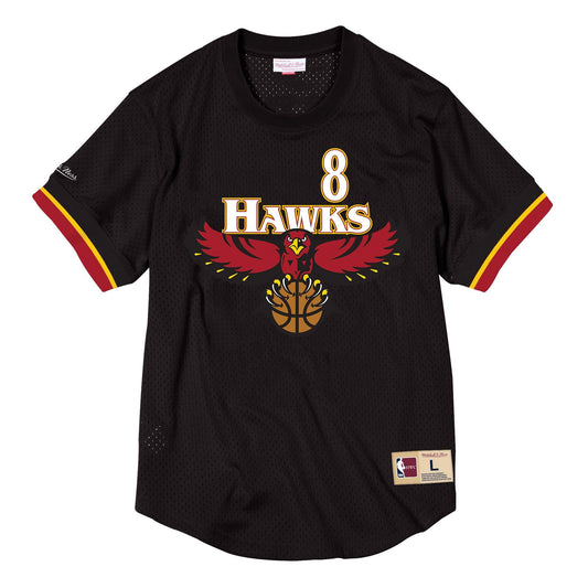 Mitchell & Ness Men's NBA Name & Number Mesh Crewneck Hawks Steve Smith