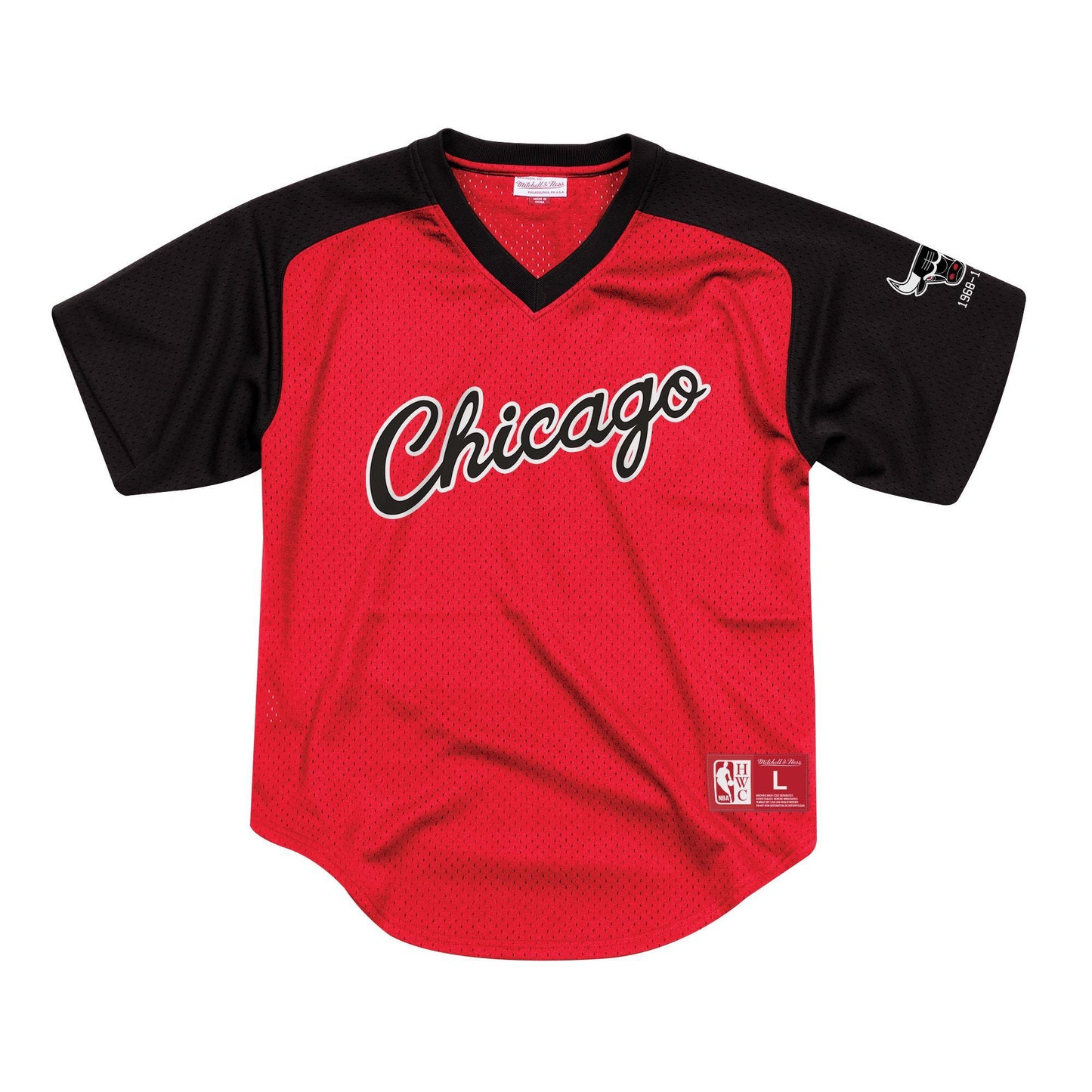 Men's Mitchell & Ness NBA Final Seconds Mesh V-Neck Bulls