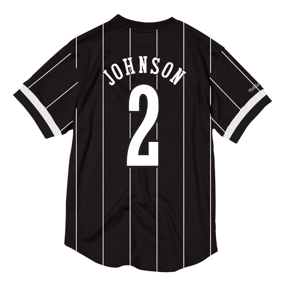 Mitchell & Ness Men's NBA Mesh Name & Number Crew Neck Larry Johnson Hornets