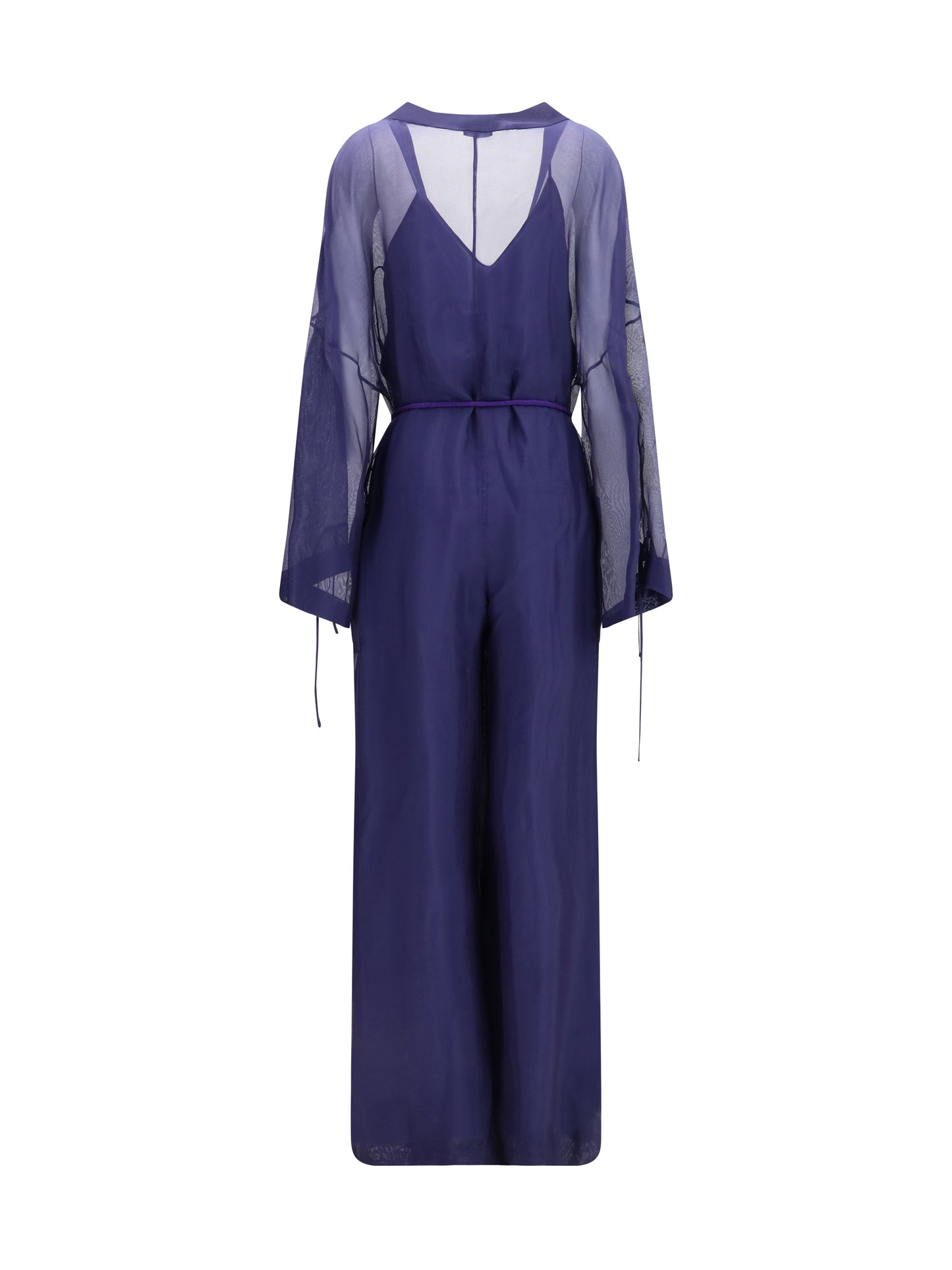 Jumpsuit Viscose and Silk Gauze Blue