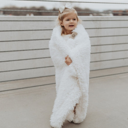 Angel Plush Blanket | Little - Whisper White