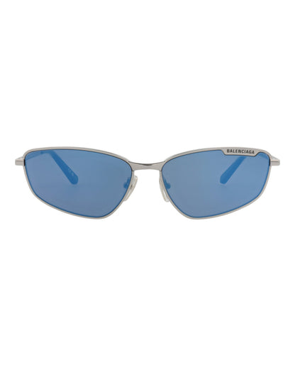 Balenciaga Square-Frame Metal Sunglasses