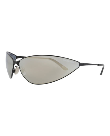 Balenciaga Shield-Frame Metal Sunglasses