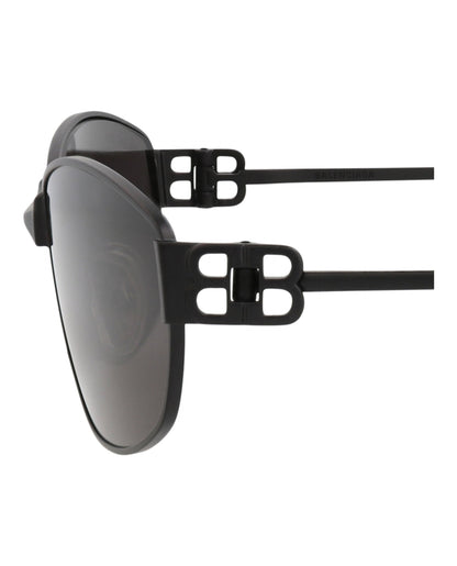Balenciaga Square-Frame Metal Sunglasses