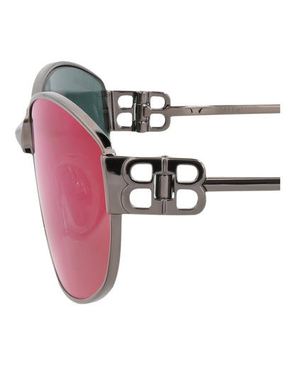 Balenciaga Square-Frame Metal Sunglasses