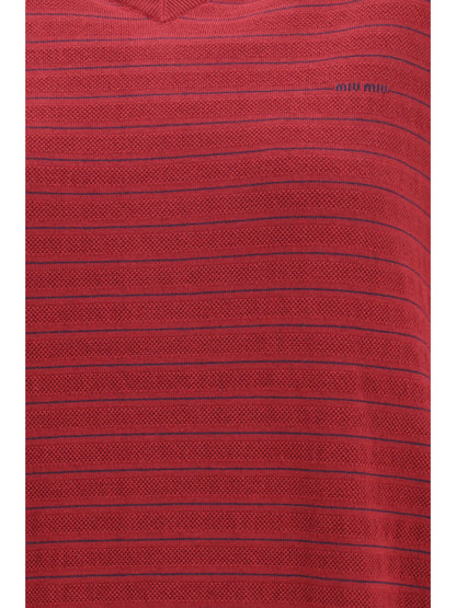 Cotton V-Neck Sweater Amaranth