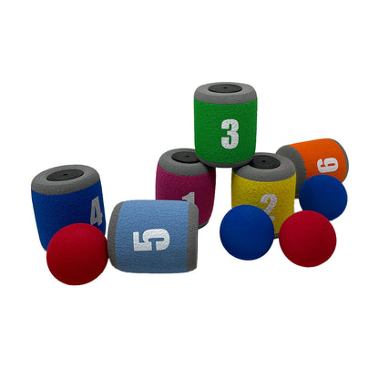 Waloo Foam Carnival Can Game W/Foam Cans and 2 Balls