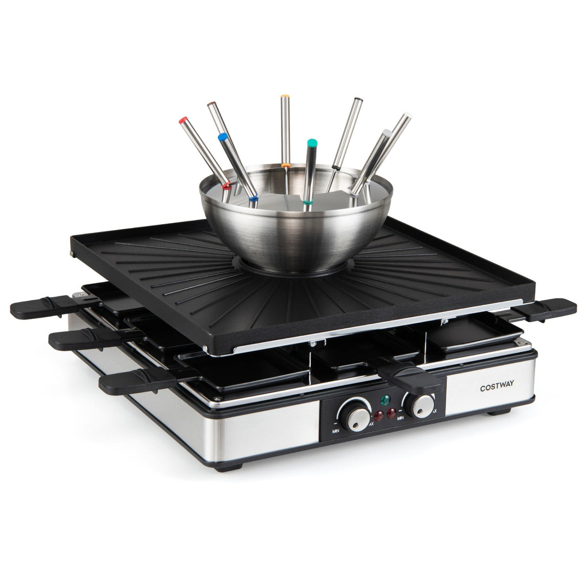 BBQ Grill with Fondue Pot Set for 8 People