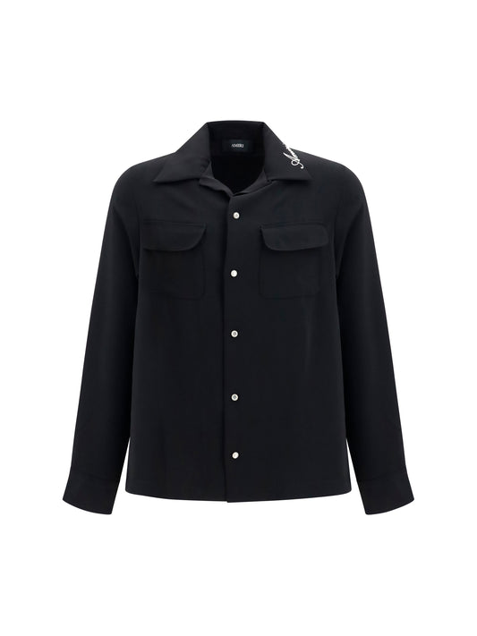 Shirt Rounded Pocket Black