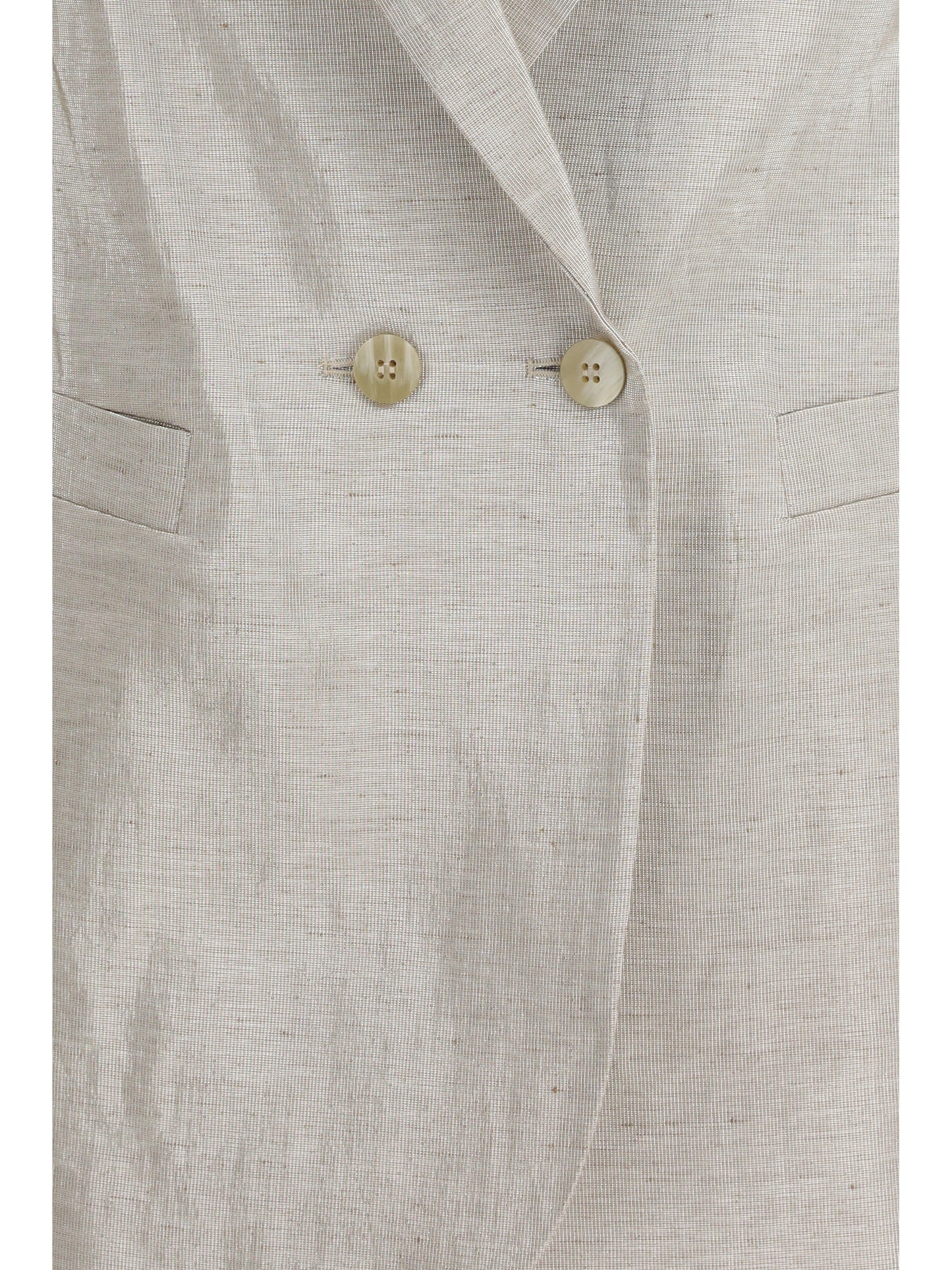 Double-Breasted Jacket Linen Lurex