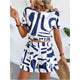 Blue and white