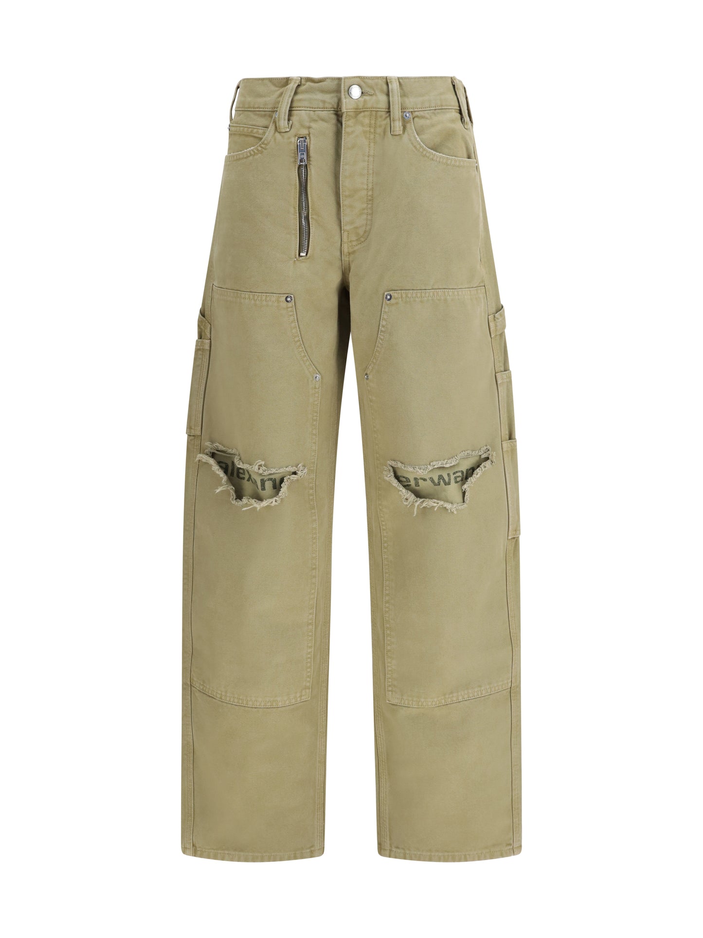 Zip Carpenter Pants Vintage Army Green