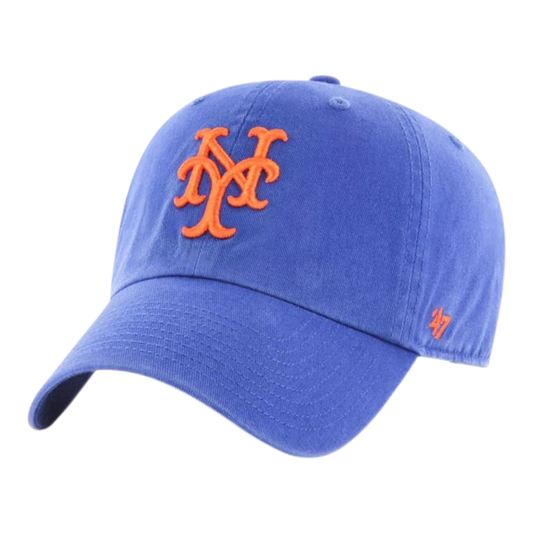 47 Brand Clean Up New York Mets Cooperstown Strapback Hat — Royal Blue Adjustable Cap