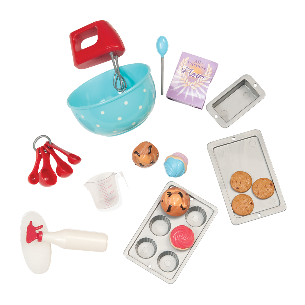 Our Generation 18" Posable Cooking Doll Jenny With Gourmet Kitchen Playset & Storybook Red Playsets