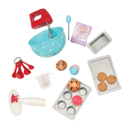 Our Generation 18" Posable Cooking Doll Jenny With Gourmet Kitchen Playset & Storybook Red Playsets