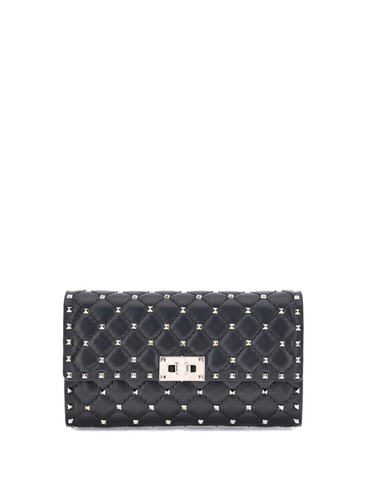 Shoulder Bag Rockstud Spike Nappa Black