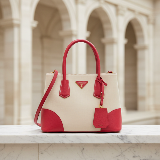 Prada Canvas & Leather Shoulder Bag
