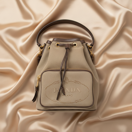 Prada Logo Jacquard · Drawstring Bag