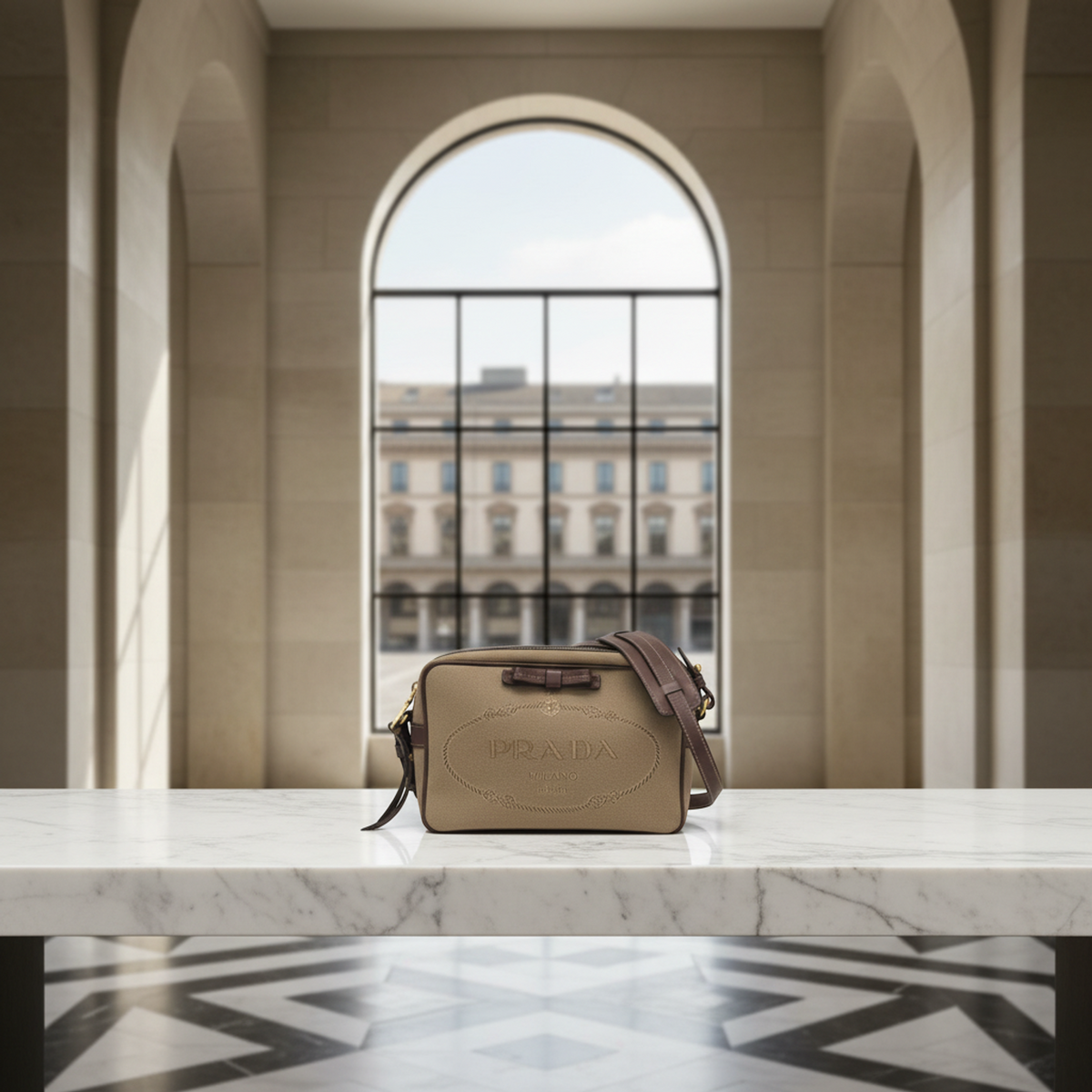 Prada Logo Jacquard · Shoulder Bag
