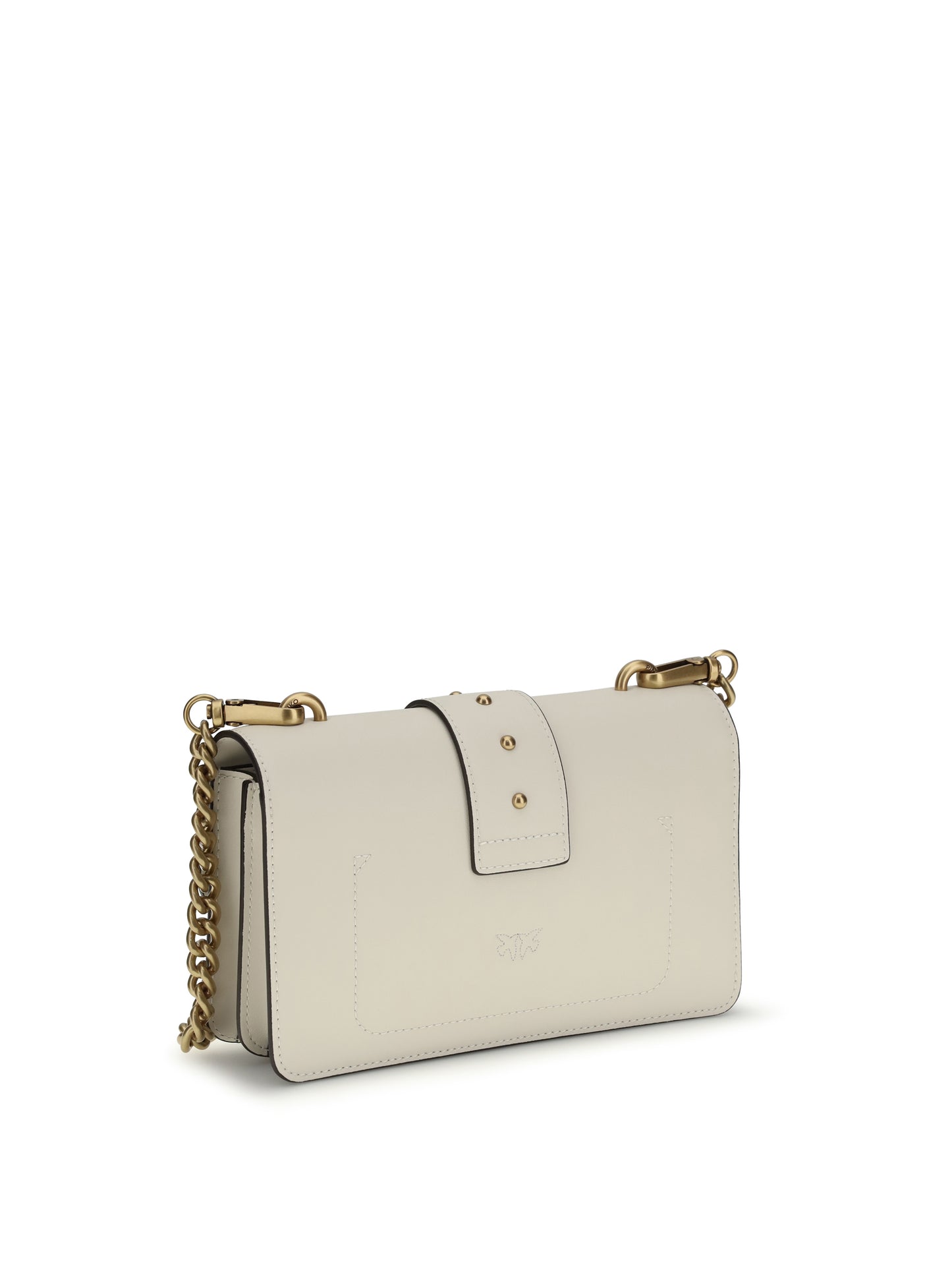 Shoulder Bag Love One White Silk/Antique Gold