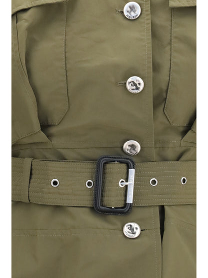 Jacket Cropped Belted High-Neck Woodland Green