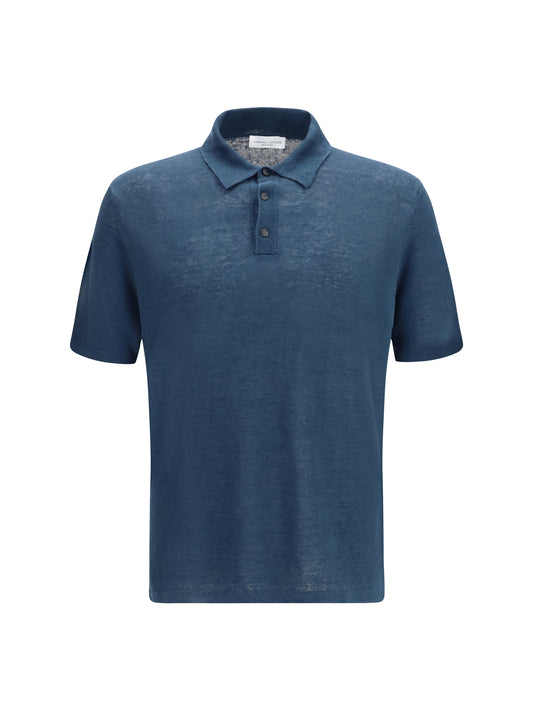 Polo Shirt Teal Linen