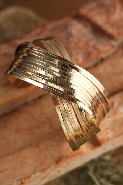 Gold Crossover Cuff Bracelet