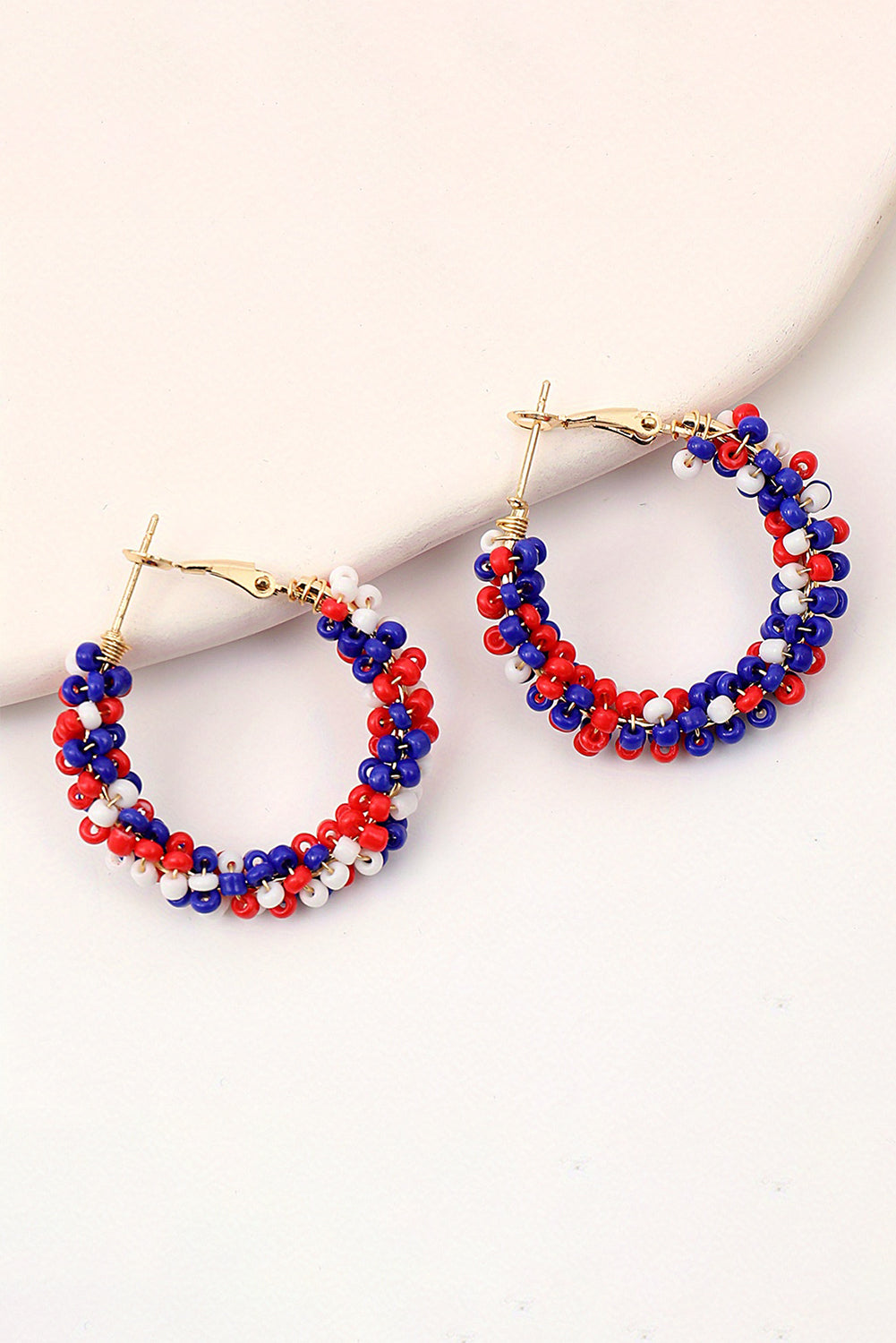Threaded Pear Celebration Beaded Hoop Earrings