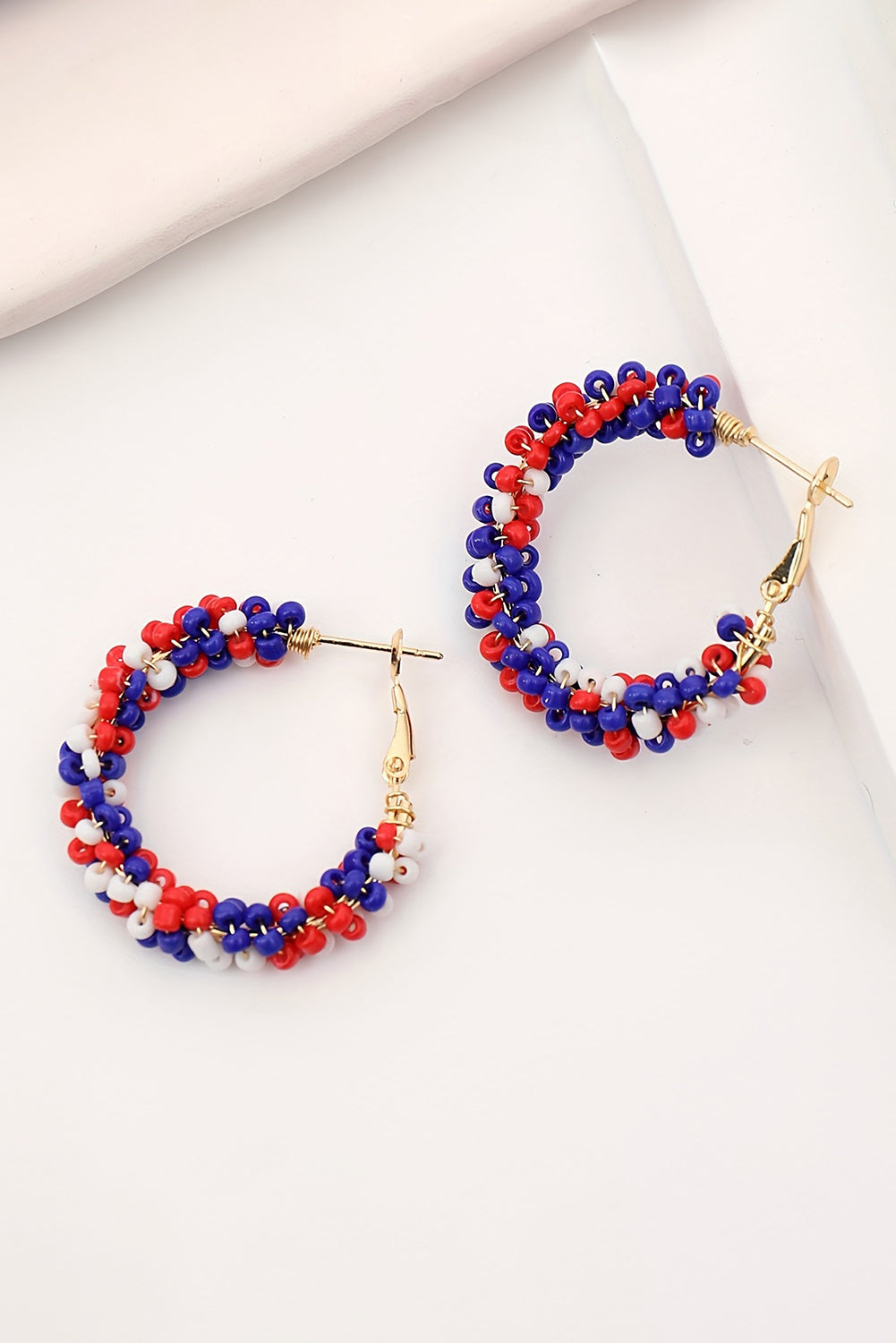 Threaded Pear Celebration Beaded Hoop Earrings