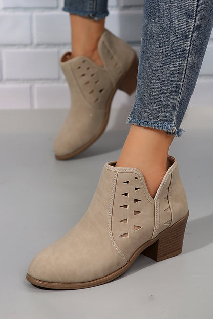 Threaded Pear Quinn Cut Out Suede Ankle Boots