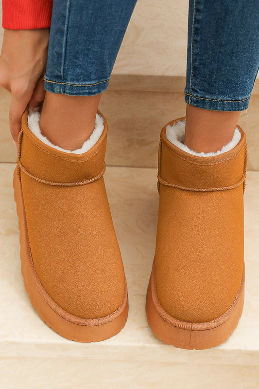 Threaded Pear Anna Fur Lined Suede Ankle Snow Boots