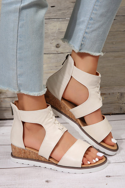 Threaded Pear Nora Crisscross Hollowed Gladiator Sandals