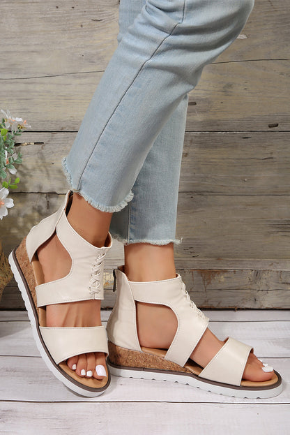 Threaded Pear Nora Crisscross Hollowed Gladiator Sandals