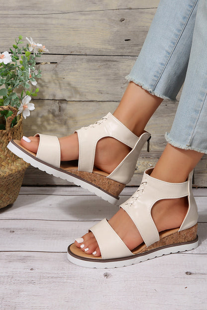 Threaded Pear Nora Crisscross Hollowed Gladiator Sandals