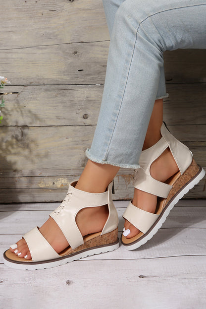 Threaded Pear Nora Crisscross Hollowed Gladiator Sandals