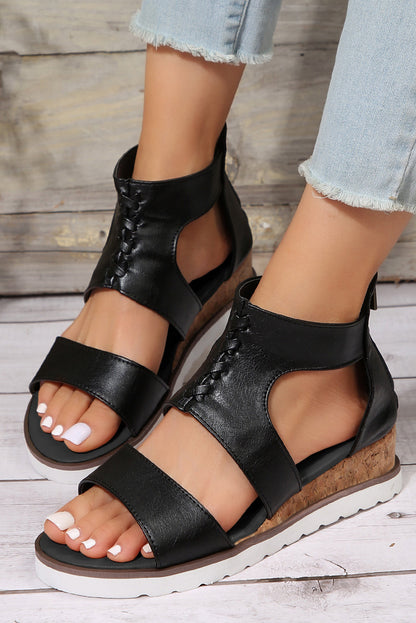 Threaded Pear Nora Crisscross Hollowed Gladiator Sandals
