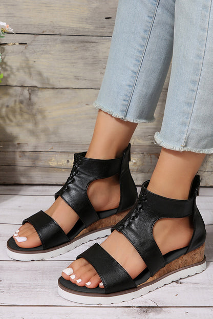 Threaded Pear Nora Crisscross Hollowed Gladiator Sandals