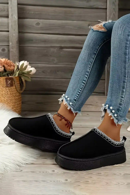 Threaded Pear Jade Suede Plush Lined Snow Boots