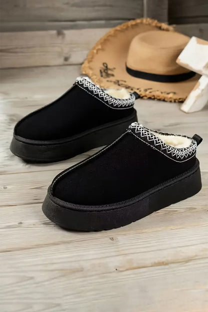 Threaded Pear Jade Suede Plush Lined Snow Boots
