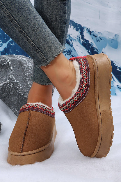 Threaded Pear Jade Suede Plush Lined Snow Boots