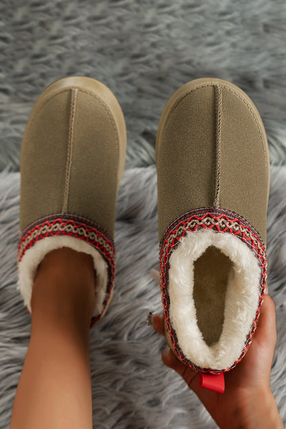 Threaded Pear Jade Suede Plush Lined Snow Boots