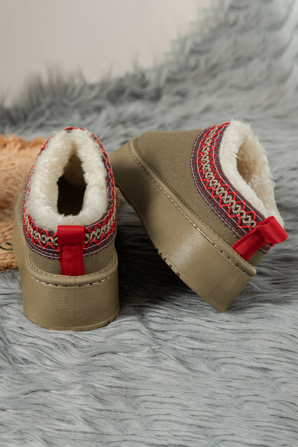 Threaded Pear Jade Suede Plush Lined Snow Boots