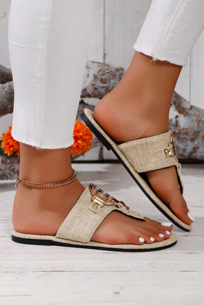 Threaded Pear Metal Decor Thong Slippers