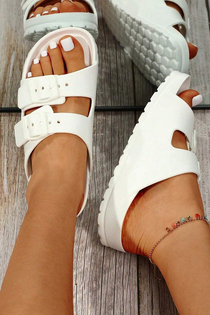 Threaded Pear Double-buckle EVA Slippers