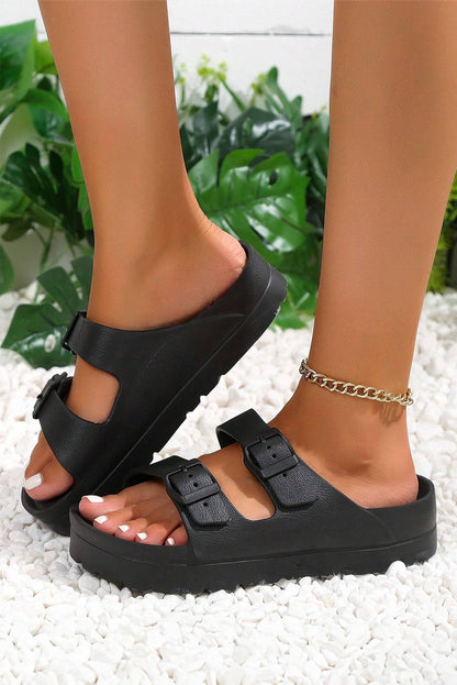 Threaded Pear Double-buckle EVA Slippers