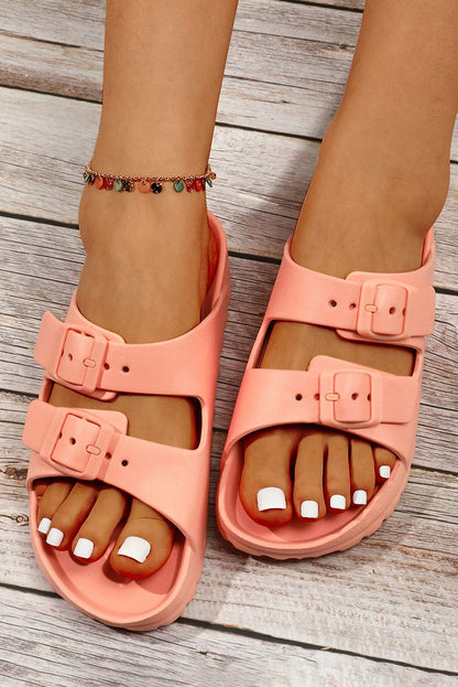 Threaded Pear Double-buckle EVA Slippers
