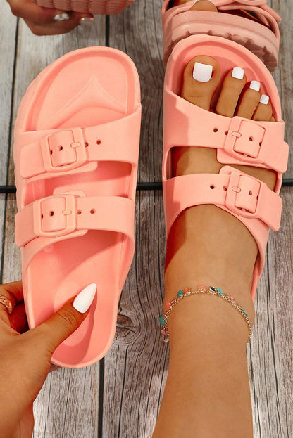 Threaded Pear Double-buckle EVA Slippers