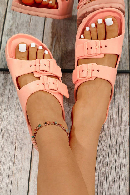 Threaded Pear Double-buckle EVA Slippers